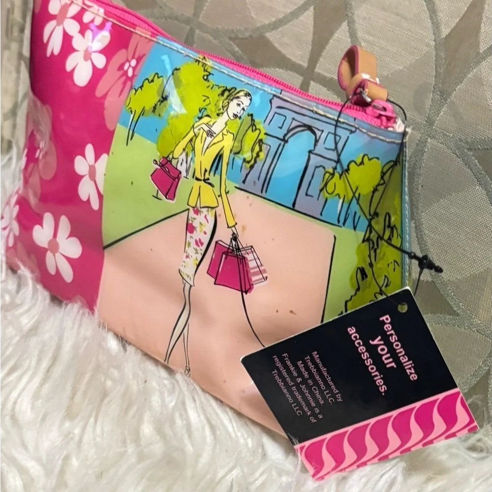 frankie johnnie summer zip pouch flower style Make Up bag